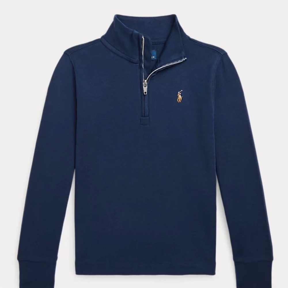 4T Navy Polo Ralph Lauren Quarter Zip Pullover EUC